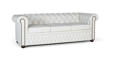 DIVANO CHESTER IN PELLE BIANCA