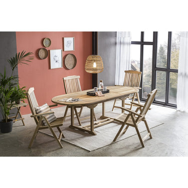 Tavolo da giardino, ovale allungabile, teak minimo 4 pz