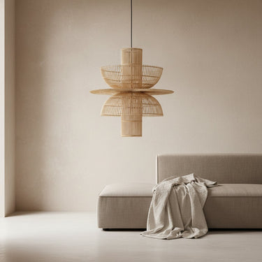 Lampada a sospensione Saturno Rattan