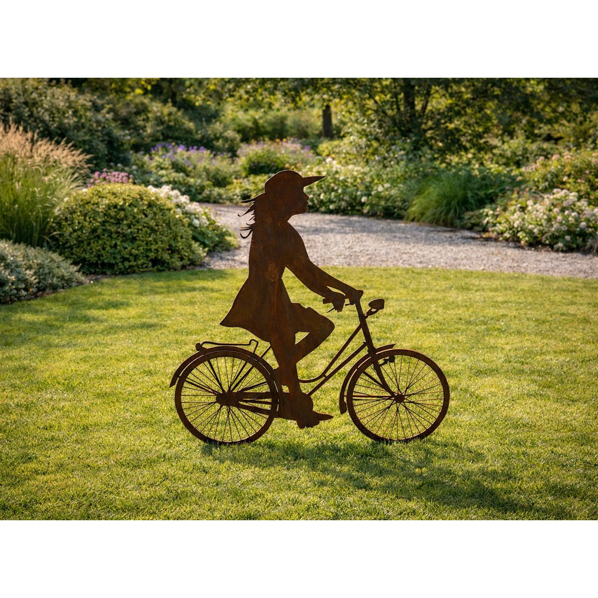 Fioriera ciclisti in giardino 2 pz