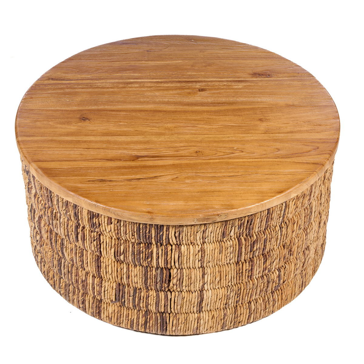 Tavolino da caffè rotondo naturale Magani in abaca - Naturale
